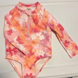 OshKosh B'gosh Pink and Orange Floral Rashguard